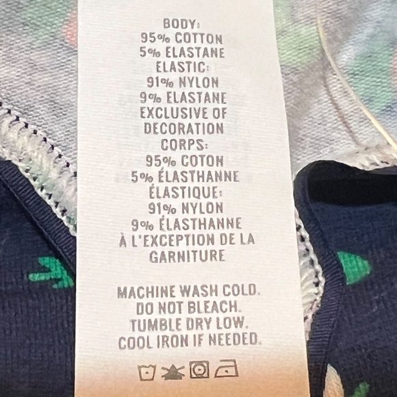 NWT AERIE Thong Sz M Blue Green Shamrocks Daisy Strawberries Cotton Jersey - Picture 3 of 4